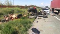 Otomobil, Yol Süpürme Traktörüne Çarptı: 7 Yaralı