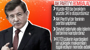 Ahmet Davutoğlu, AK Parti’ye Demediğini Bırakmadı